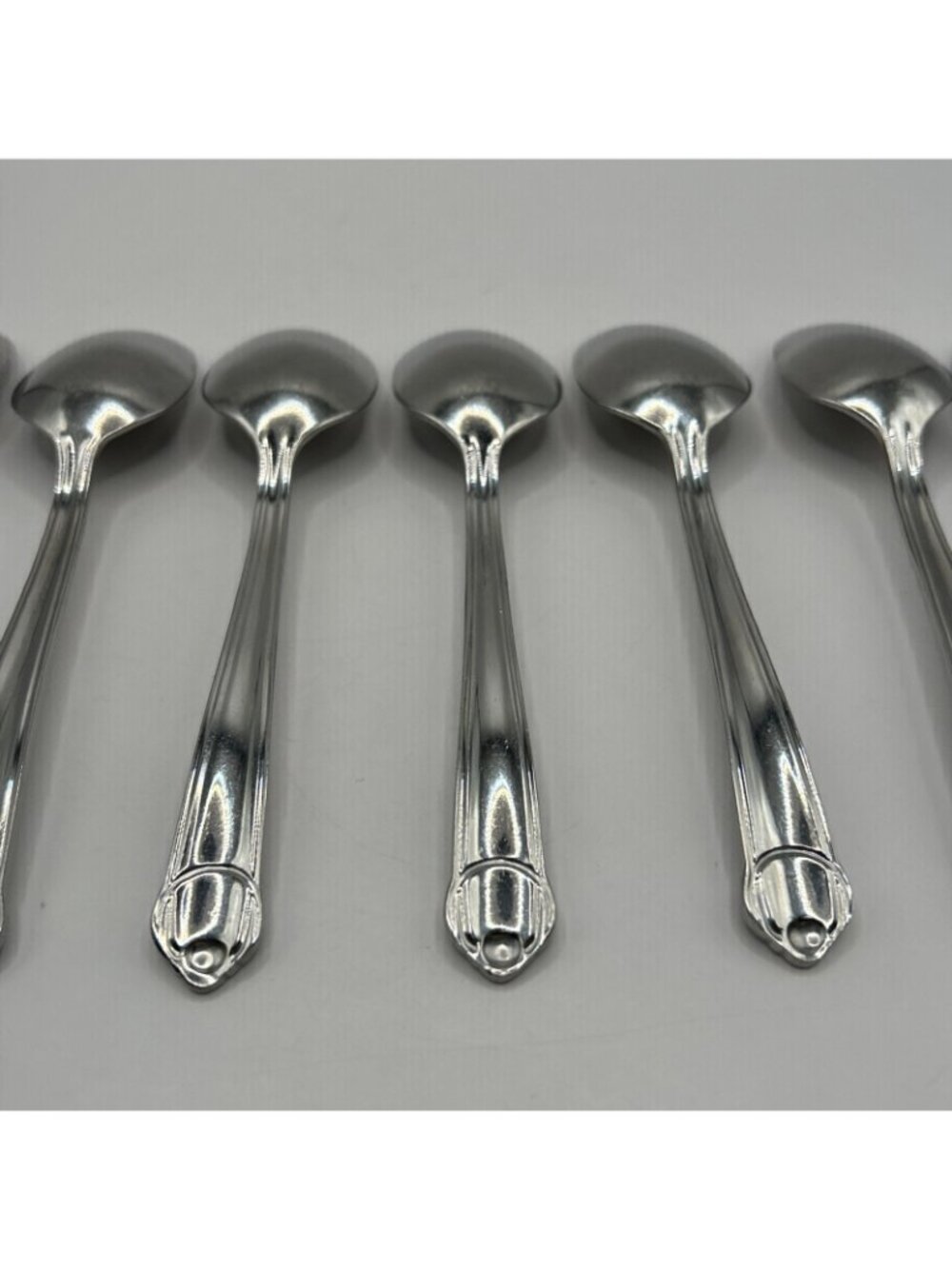 7 Mikasa Classico Satin Teaspoons 18/8 Stainless Gerald Patrick 6.25" Spoons - Picture 12 of 16